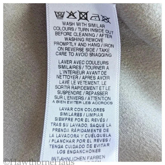 ASOS DESIGN Tie Wrap Around Mini Dress Size 8 Taupe 3/4 Sleeve Back Zip - Picture 11 of 11